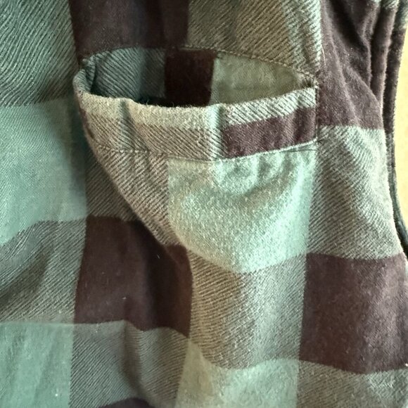 Vintage Y2k Ozark Trail Flannel Plaid Insulated Zip Vest Jacket Outdoor Large - Picture 4 of 10